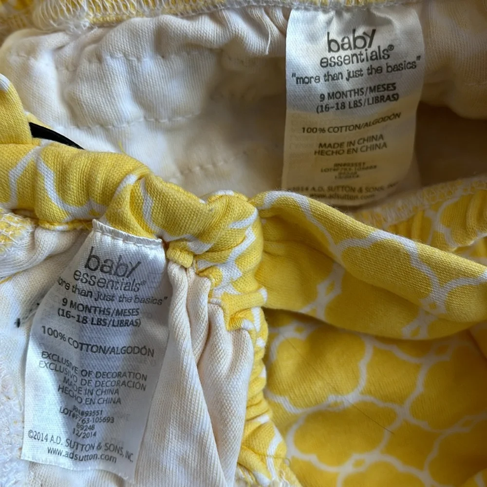 9M Yellow Dress and Ruffle Bloomers Set